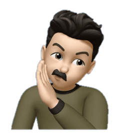 Memoji in front of a glass office